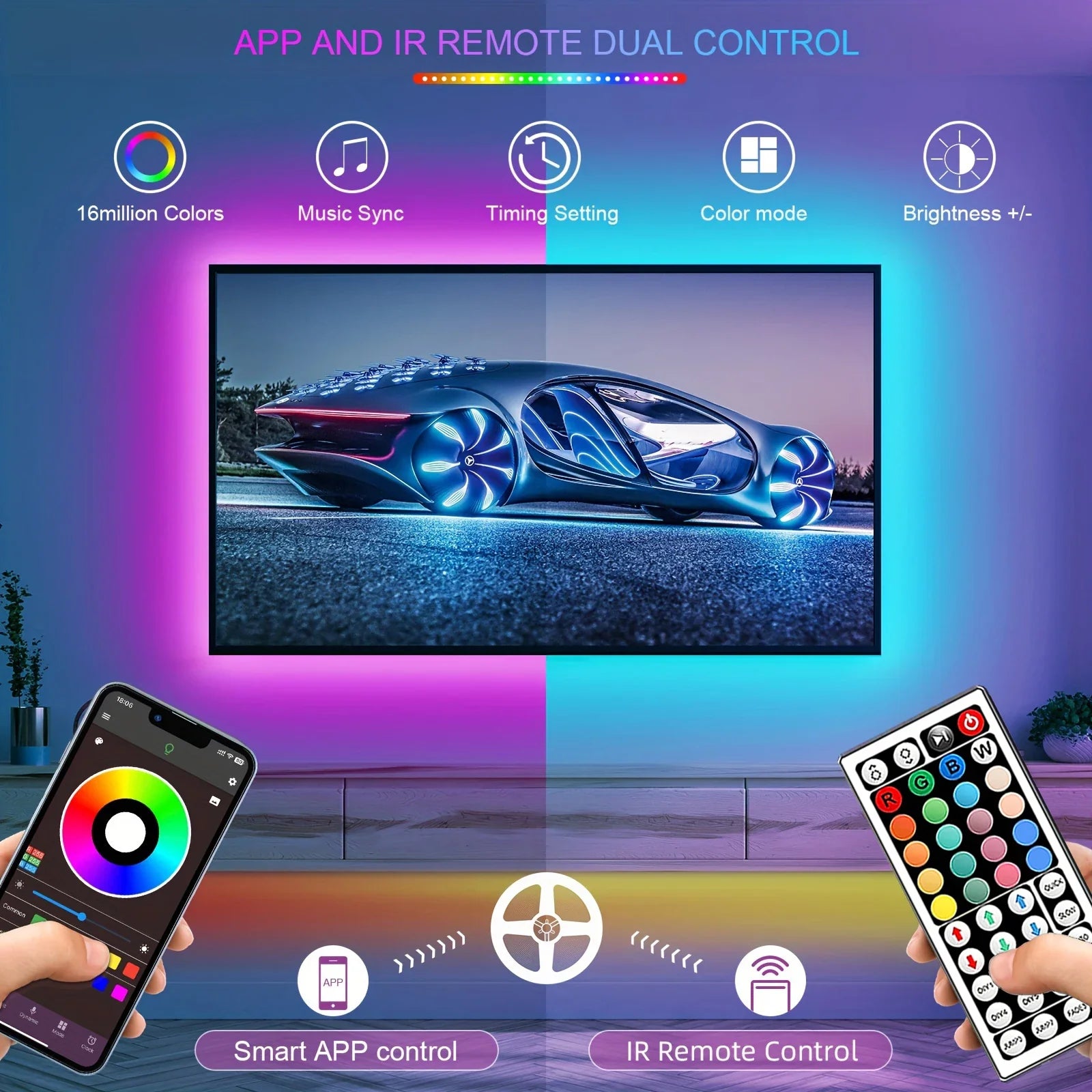 Vibrant Mood LED Strip Lights